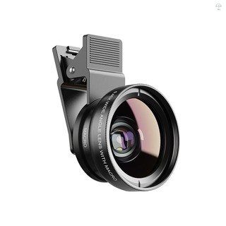 Hilivn) Bộ ống kính điện thoại APEXEL APL-0.45WM Góc siêu rộng 0.45X & Ống kính siêu Macro 12.5X, kẹp cho iPhone Samsung Huawei Xiaomi và điện thoại khác