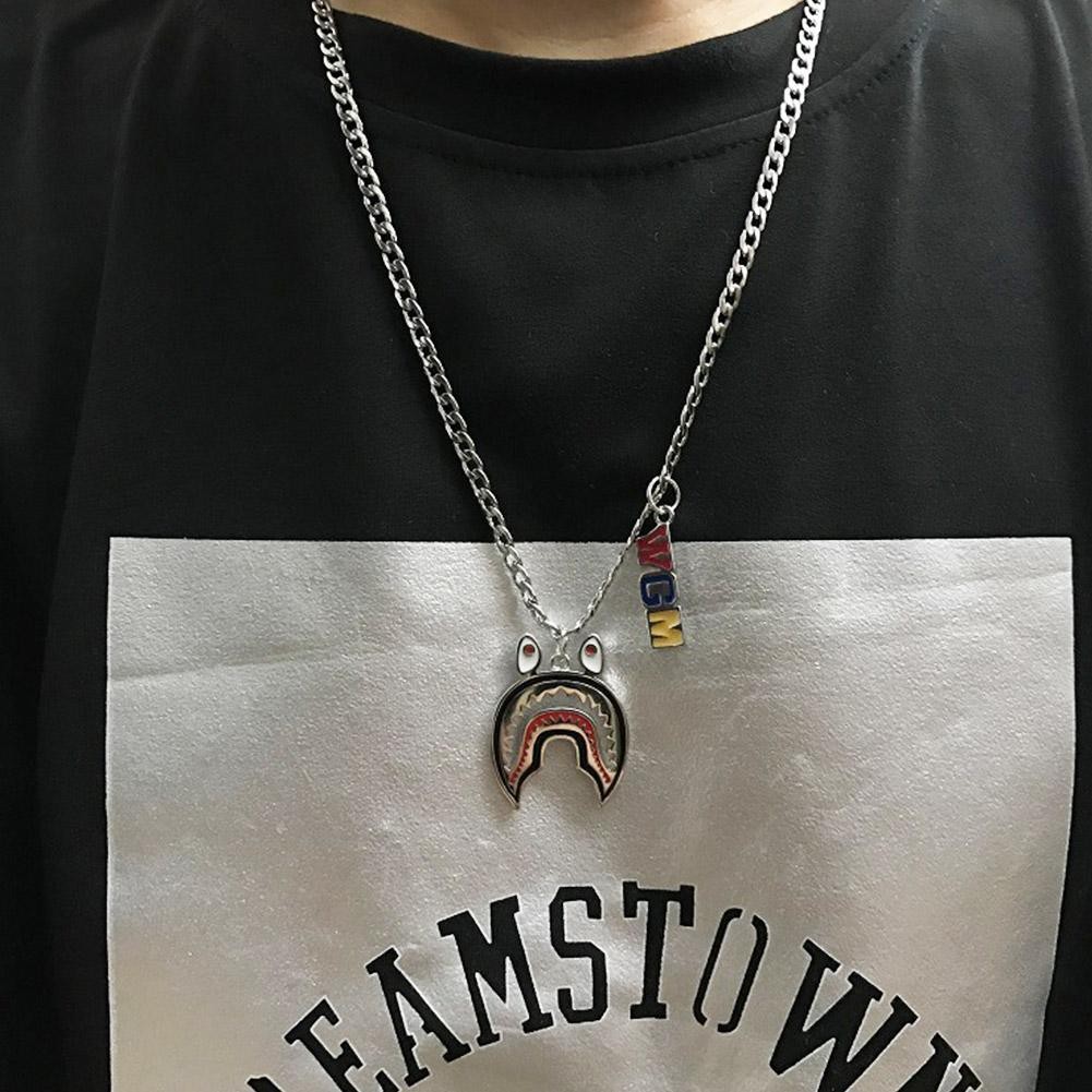 Vòng cổ đầu cá mập Thời trang đường phố Hip-hop Vòng cổ cá mập miệng lớn