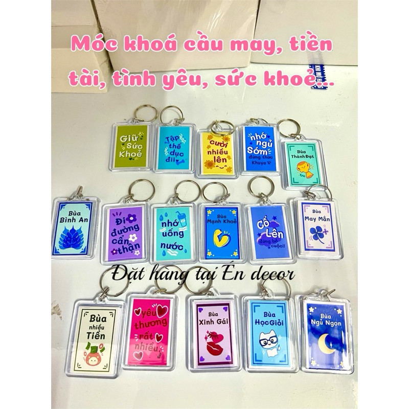 Móc khoá cầu may, lời nhắn xinh tặng bản thân, người thân- Quà Tặng Sango