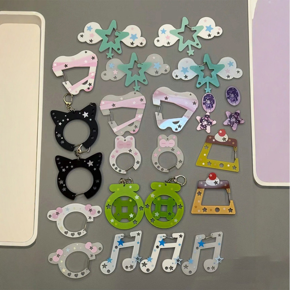 Móc Khóa Ba Lô Mặt Dây Chuyền Sổ Tay Trang Trí Quà Tặng Carabiner Túi Quyến Rũ Acrylic Minh Họa Nữ Trang Trí INS Ban Đầu Dễ Thương Lều Hàn Quốc