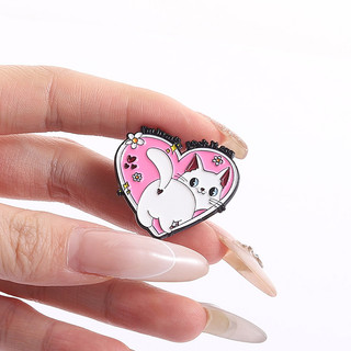 Hồng Trái Tim Tình Yêu Felis Catus Men Trâm Hoạt Hình Dễ Thương Kitty Huy Hiệu Ba Lô Phụ Kiện Quà Tặng Cho Bạn Bè