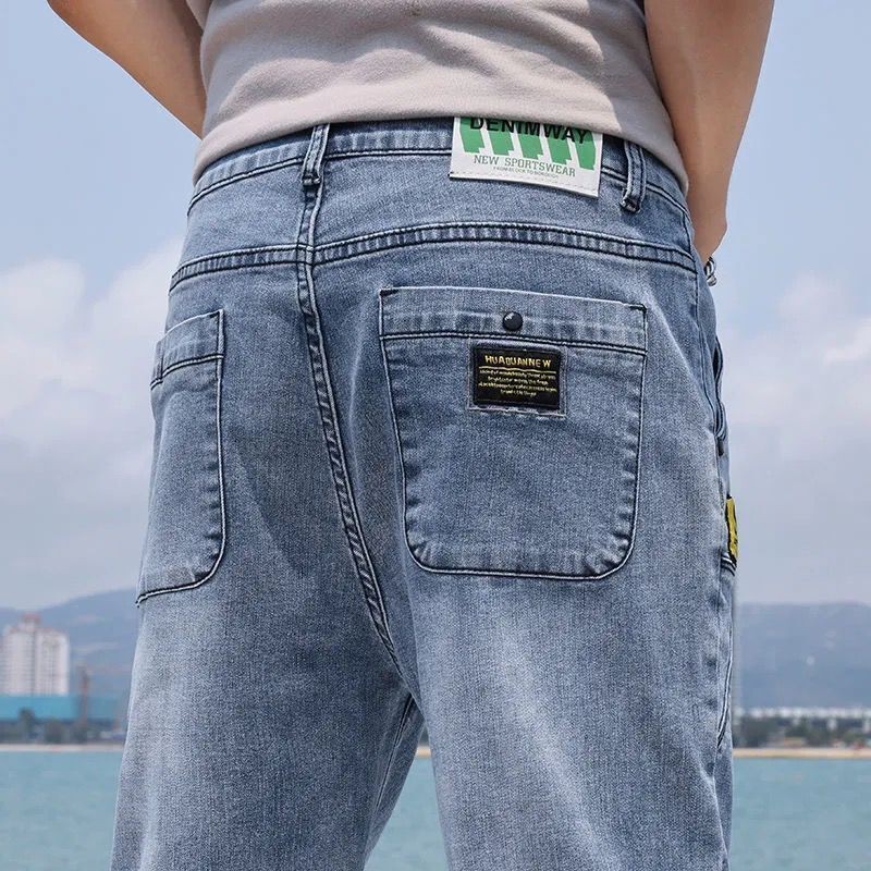 Quần Short Denim Nam Mùa Hè Mỏng Thẳng Rời Phiên Bản Hàn Quốc Hợp Thời Trang Dạo Phố Quần Crop Nam Mặc Ngoài Quần Giữa