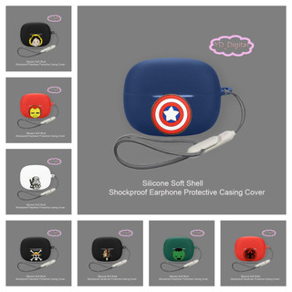 Ốp Tai Nghe Marvel Cho Xiaomi Redmi buds 8 pro Bảo Vệ Tai Nghe Chống Thấm Nước Chống Sốc Silicon Vỏ Mềm Có Nhẫn