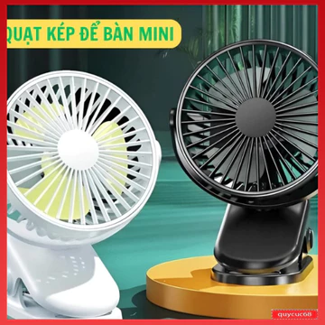 Quạt Mini Tích Điện Để Bàn Cực Mát, Quạt Tích Điện Mini Kẹp Bàn, Quạt Kẹp Xoay 720 độ Chắc Chắn Cho Dân Văn Phòng Hàng Đ