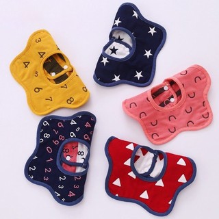 Yếm tròn xoay cho bé, yếm xô tròn hoa sáng màu 2 Mặt Xoay 360 Độ 6 lớp THẢO NHI KID