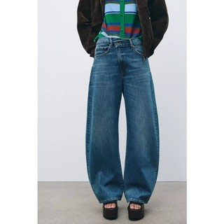 Zara Spring Sản phẩm mới dành cho nữ Retro Casual All-Match Mid-Waist Loose Jeans6688010