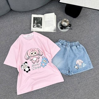 25-50kg Set áo baby three mix quần bò đùi size đại cho bé gái