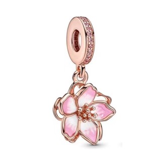 Hàng Spot [2024 Mới] Mặt dây chuyền Sakura DIY Sáng tạo Bạc 925