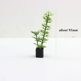 WOAY 3 Cây Chậu Thu Nhỏ Nhà Búp Bê, Nồi Cây Lá Xanh Mini 1: 12, Nhiều Kiểu Vườn Cây Cảnh Mô Hình Nhà Búp Bê Phụ Kiện Nhà Búp Bê