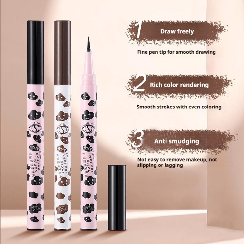 Sweet Mint Slim Liquid Bút kẻ mắt Bút chì màu nâu đen Bút kẻ mắt màu dài không thấm nước M0w4