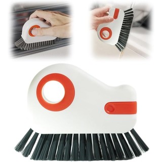 Bàn chải làm sạch rãnh 2 trong 1 Dụng cụ làm sạch theo dõi cửa sổ Bàn chải làm sạch rãnh cửa sổ có dụng cụ cạo ẩn Bàn chải làm sạch lông cứng đa chức năng để trượt Doo nhựa di động