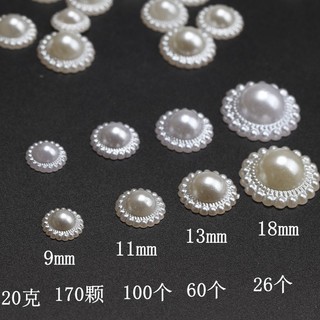Giả Ngọc Trai Hình Bán Nguyệt Màu Be,_handmade, Dùng làm Nơ Kẹp Tóc