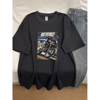 Áo thun unisex oversize phong cách Hàn Quốc, in hình, cotton 100%, cổ tròn, size lớn đến 5XL