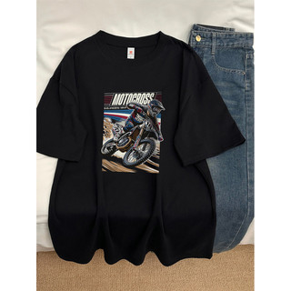 Áo thun unisex oversize phong cách Hàn Quốc, in hình, cotton 100%, cổ tròn, size lớn đến 5XL