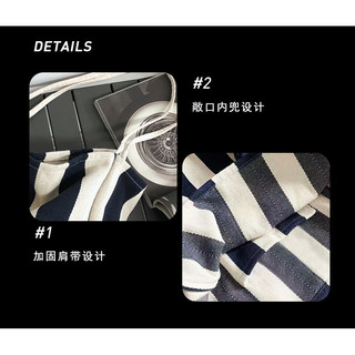 Túi mua sắm tay bằng vải Canvas sọc phong cách nhàn rỗi 2026