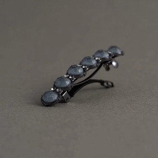 MAUROPOLI [Sẵn sàng] Lâu đài màu xám thông ~ Kẹp lò xo kiểu Pháp siêu Mỹ cổ điển Kích thước nhỏ Đơn giản Kẹp tóc nửa mảnh phù hợp cho mọi trận đấu Mũ đội đầu phía sau Nữ