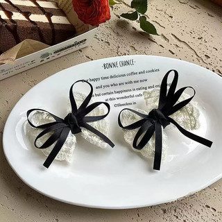 1 Hàn Quốc Ngọt Ngào Thanh Lịch Ren Nơ Tóc Nhỏ Mỏ Vịt Trẻ Em Kẹp Tóc Trắng Phụ Kiện Tóc Quà Tặng