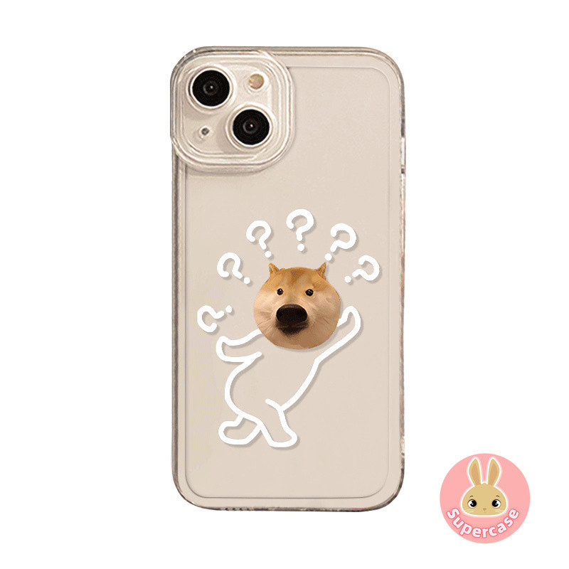 Câu hỏi vui nhộn Mark Dog cho Samsung Galaxy S24 S23 S22 S21 FE Plus Ultra S23 + S22 + S21 + S24 + Ốp điện thoại trong suốt sáng tạo