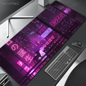 Neon Tím Nhật Bản Chuột Miếng Lót Game Thủ Văn Phòng Laptop Để Bàn Thảm Chơi Game Laptop Mousepad Kawaii Bàn Phụ Kiện Vaporwave Thảm Văn Phòng