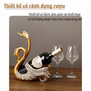 Kệ Đựng Rượu Đôi Thiên Nga Bunnies Giá Đỡ Rượu Vang Sang Trọng, Phụ Kiện Trang Trí Độc Đáo Cho Bàn Quà Tân Gia