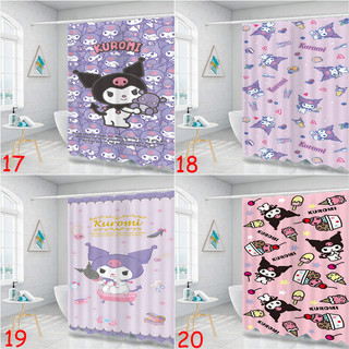 Sanrio Kuromi rèm phòng tắm polyester chống thấm nước kèm móc, trang trí hoạt hình
