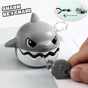 Đồ chơi mặt dây chuyền móc khóa cá mập dây rút sáng tạo hoạt hình dễ thương