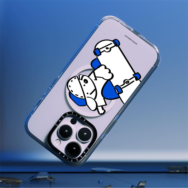 Casetify X Skater JOHN Series Ốp Lưng Trong Suốt Hút Từ Tính Trong Suốt Cứng Acrylic Lưng TPU Edge Ốp Lưng Điện Thoại Ốp Lưng Tác Động Cho Apple IPhone 13 14 15 Pro Max Có Hộp