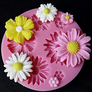 Gcdhome 3D Cánh Hoa Hướng Dương Dập Nổi Khuôn Silicon Giảm Fondant Bánh Trang Trí Dụng Cụ HOT