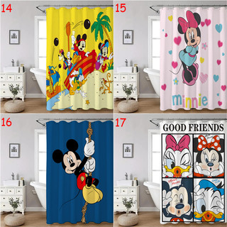 Hoạt Hình Chuột Mickey Và Chuột Minnie Màn Tắm Phòng Tắm Trang Trí Polyester Chống Thấm Nước Màn Tắm Vải Trang Trí Phòng Tắm Bộ Có Móc