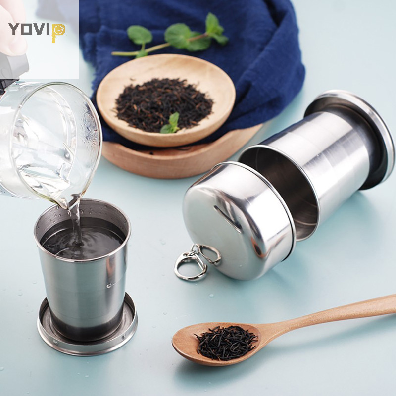 Cốc gấp inox cầm tay YOVIP VN