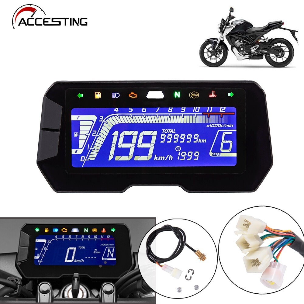Mới Có Thể Điều Chỉnh Kỹ Thuật Số SpeedoMeter RPM LED Xe Máy Dành Cho ...