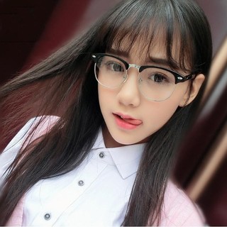 Kính nửa gọng nam nữ chống tia UV ánh sáng xanh phong cách hàn quốc, Mắt kính không độ giả cận K019
