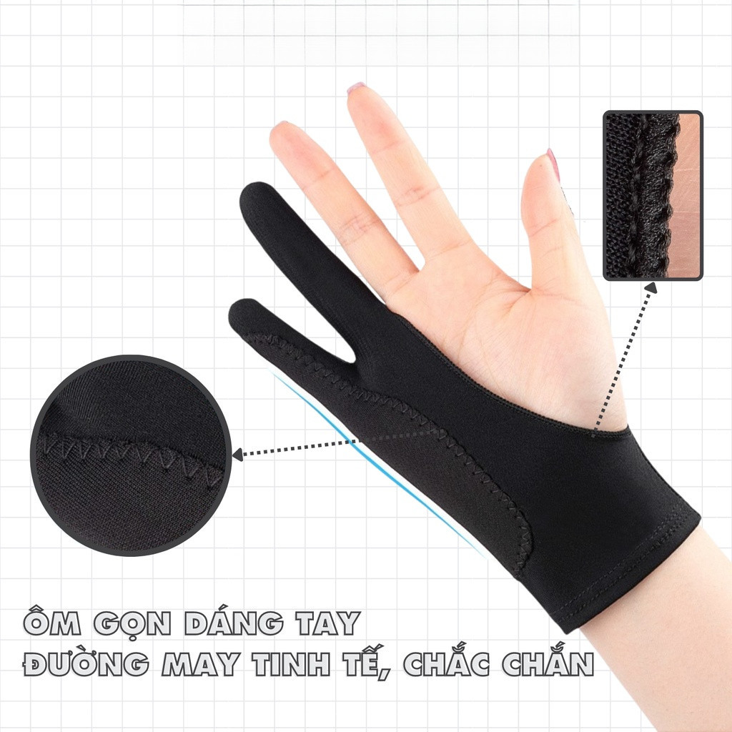 [Chống chạm nhầm] Găng tay hoạ sĩ bản đặc biệt 3 lớp hỗ trợ vẽ trên trên điện thoại, máy tính bảng, wacom