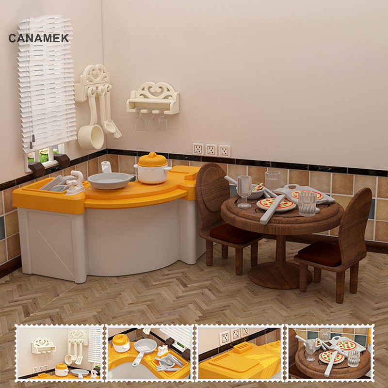 Calamek 1: 12 Nhà Búp Bê Thu Nhỏ Đồ Nội Thất Búp Bê Đồ Gia Đình Bé Gái DIY Chơi CSF Đồ Chơi