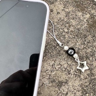 Nice Modern Black 8 Cutout Star Phone Charm Trang trí túi đa năng để mặc hàng ngày