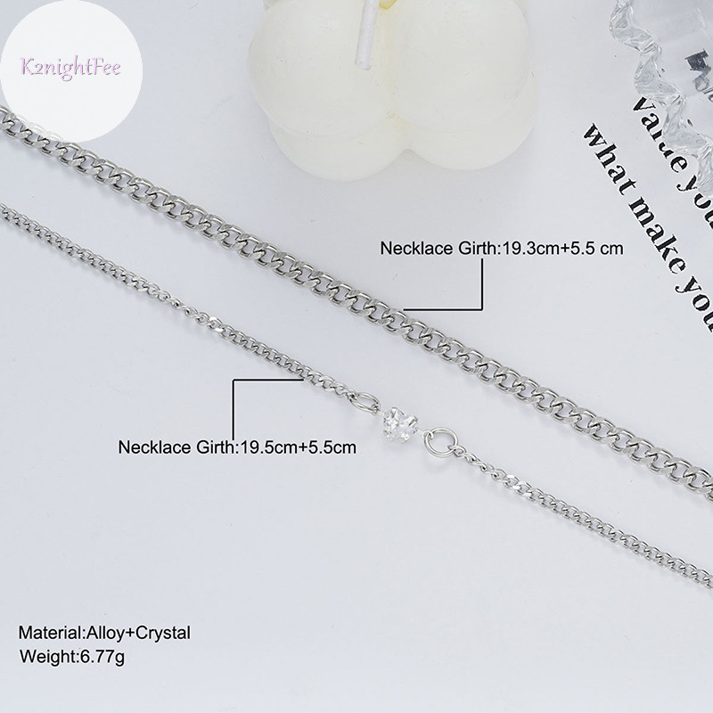 K2nightfee Bộ Vòng Tay Inox Thời Trang Đơn Giản Cho Cặp Đôi Unisex Nam Nữ Tình Yêu Pha Lê Trái Tim Bạc Dây Xích Vòng Tay Trang Sức Quà Tặng VN