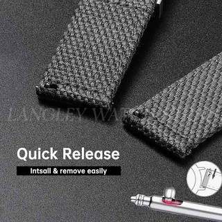 Dây đeo đồng hồ Nylon sợi lanh tự nhiên 20mm 22mm Dây đeo đồng hồ bằng vải mềm Phát hành nhanh Thể thao Sea Diver Master Watchband Dây đeo cổ tay màu đen Bay nữ Nam dệt vòng tay dệt