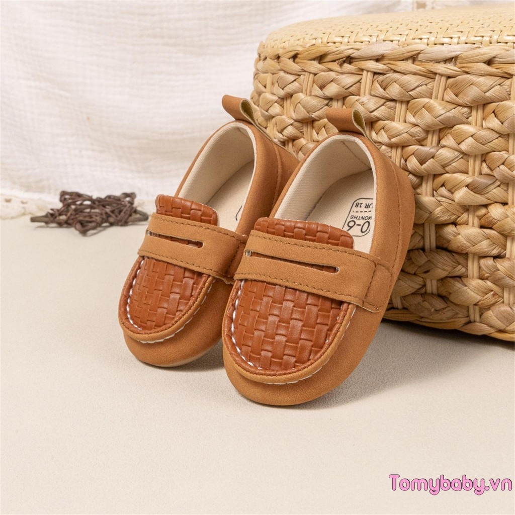 Giày Loafer Cho Bé Màu Trơn Chống Trơn Trượt Đế Mềm Giày Slip-on Thông Thường Cho Bé Trai Bé Gái