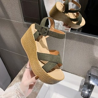 Giày cao gót nữ mũi nhọn chunky một dây thời trang