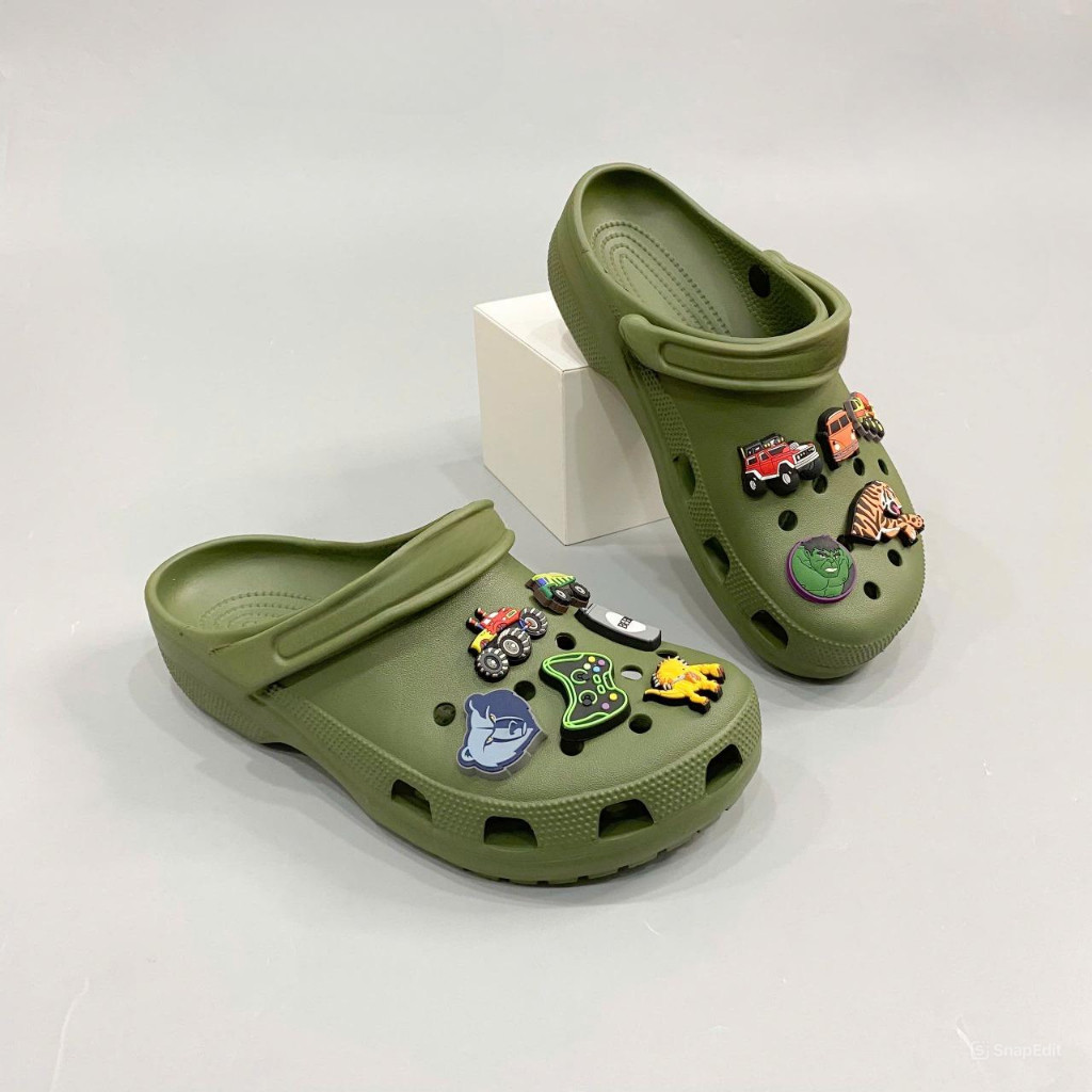 Dép classic clog unisex tặng kèm jibbitz charm dầy đẹp, dép sục nam nữ classic thiết kế đúc nguyên khối siêu nhẹ | BigBuy360 - bigbuy360.vn