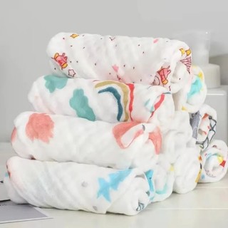 Combo 5 khăn sữa xô sơ sinh 6 lớp chất liệu organic cotton mềm thoáng khí thấm hút tốt.