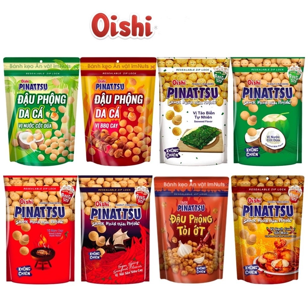 [COMBO 2 ] Snack nhân đậu phộng Pinattsu Oishi đủ vị gói lớn 85g Mai ...
