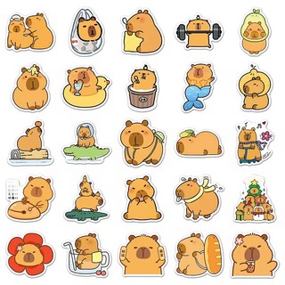 100 Chiếc Hoạt Hình Capybara Miếng Dán Động Vật Trang Trí Decal DIY Điện Thoại Laptop Chống Thấm Nước Dán Đồ Chơi