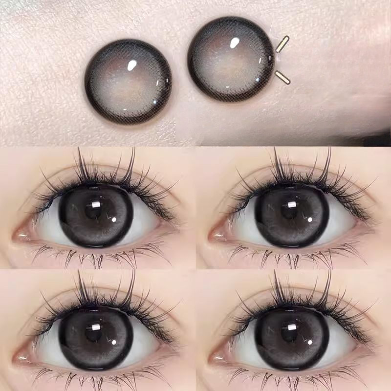 【0-6độ】lens cận lens xám tây lens đen kính áp tròng cận lens nâu lens xanh dương lá lens giãn tròng to14.0mm for girls 01