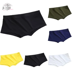 18) Quần lót Boxer eo thấp nam co giãn Quần short Cotton thoáng khí Màu trơn