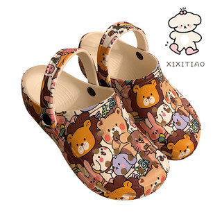 Xixitiao Dép Xăng Đan Nữ, Kiểu Dáng Mùa Hè Mới, Đế Dày, Họa Tiết Hoạt Hình Dễ Thương, Phù Hợp Cho Học Sinh