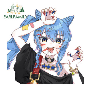 EARLFAMILY Hoshimachi Suisei Hololive Xe Dán Anime Cô Gái Dễ Thương Kính Chắn Gió Ván Trượt Laptop PVC Decal Cá Tính Chống Thấm Nước Kiểu Dáng Xe