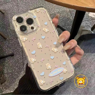 Ốp Mềm Trong Suốt Gấu Dễ Thương Cho Samsung Galaxy S25 S24 S23 S22 S21 S20 Note 20 Ultra FE S10 10 Lite S9 S8 Plus + 9 8 5G Nơ Vỏ Điện Thoại Hoạt Hình Ốp Lưng Chống Sốc