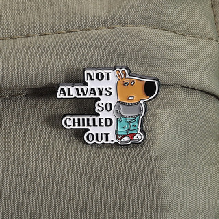 'I 'm Just A Chill Guy Cá Tính Sáng Tạo Hoạt Hình Thổ Cẩm Phổ Biến Chó Con Dễ Thương Men Huy Hiệu Ba Lô Phụ Kiện Quà Tặng Cho Bạn Bè