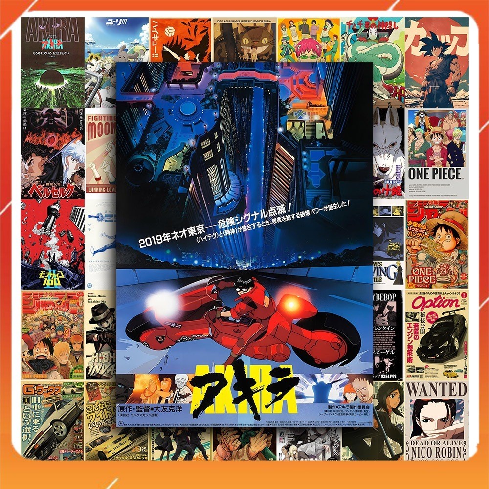 [Giấy] A5 In Màu - Set 50 Tờ Poster Giấy Dán Tường - HÌNH ANIME VINTAGE - Decor Trang Trí Nhà | MS: 111453